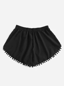 Swim Vcay Plus Pom-Pom Decor Bikini Bottom,Summer Beach - Black - View 2