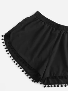 Swim Vcay Plus Pom-Pom Decor Bikini Bottom,Summer Beach - Black - View 3