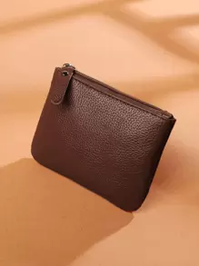 荔枝紋壓花包,輕巧時尚,適用於周年慶、生日禮物、白領禮品、男性、女性 - 咖啡棕 - 查看 1