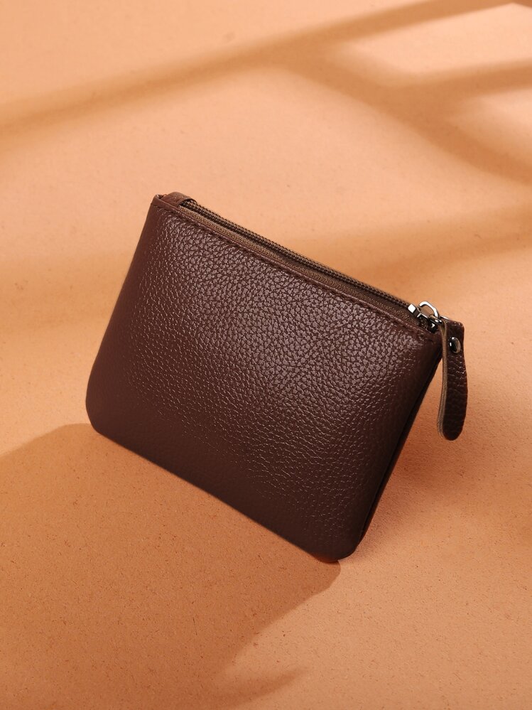 荔枝紋壓花包,輕巧時尚,適用於周年慶、生日禮物、白領禮品、男性、女性 - 咖啡棕 - 查看 2