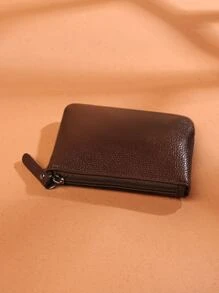 荔枝紋壓花包,輕巧時尚,適用於周年慶、生日禮物、白領禮品、男性、女性 - 咖啡棕 - 查看 3