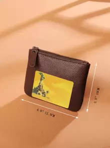 荔枝紋壓花包,輕巧時尚,適用於周年慶、生日禮物、白領禮品、男性、女性 - 咖啡棕 - 查看 4