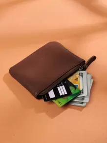 荔枝紋壓花包,輕巧時尚,適用於周年慶、生日禮物、白領禮品、男性、女性 - 咖啡棕 - 查看 5