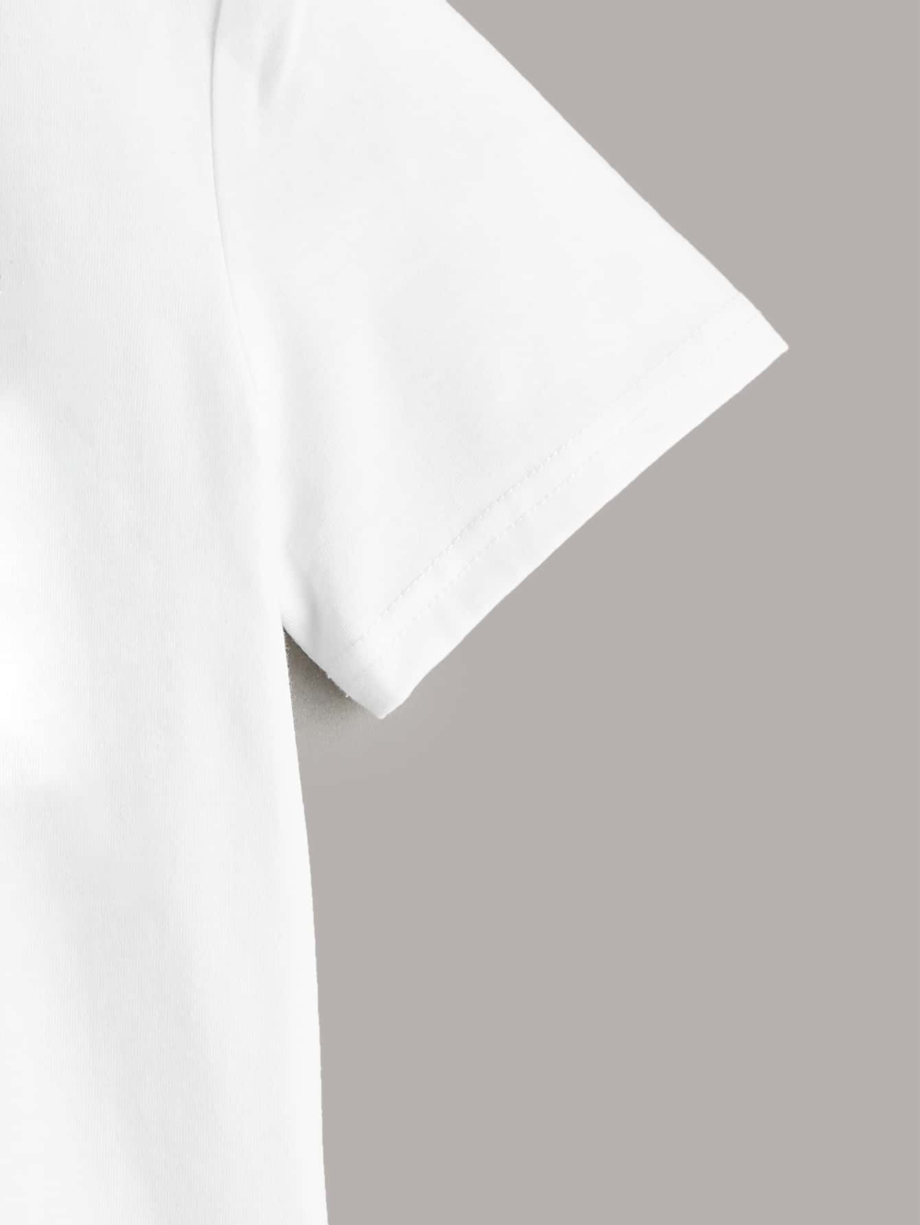 SHEIN Niños Camiseta cara de dibujos animados patrón - Blanco - Añade 4