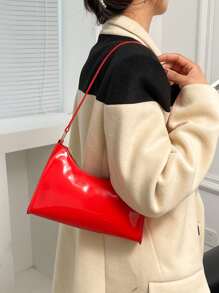 女士蕾丝蝴蝶新月形单肩包 - 紅色 - 查看 3