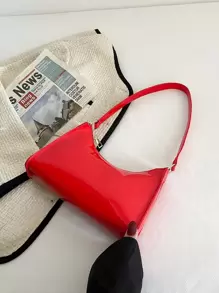 女士蕾丝蝴蝶新月形单肩包 - 紅色 - 查看 5