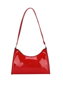 女士蕾丝蝴蝶新月形单肩包 - 紅色 - 查看 6