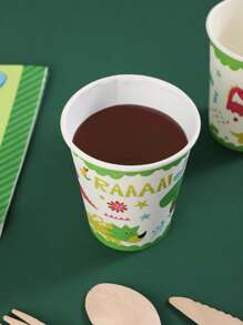 10 chiếc cốc giấy dùng một lần, cốc dùng một lần in hình khủng long dễ thương cho bữa tiệc - Nhiều màu - Xem 3