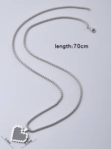 Vòng cổ trái tim quyến rũ dành cho nam giới thời trang và phổ biến bằng thép không gỉ để làm quà tặng trang sức và cho vẻ ngoài sành điệu - màu đen - Xem 3