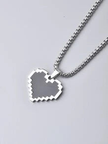 Vòng cổ trái tim quyến rũ dành cho nam giới thời trang và phổ biến bằng thép không gỉ để làm quà tặng trang sức và cho vẻ ngoài sành điệu - màu đen - Xem 4