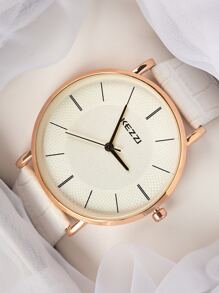 KEZZI Đồng hồ thạch anh tay tròn - trắng - Xem 1