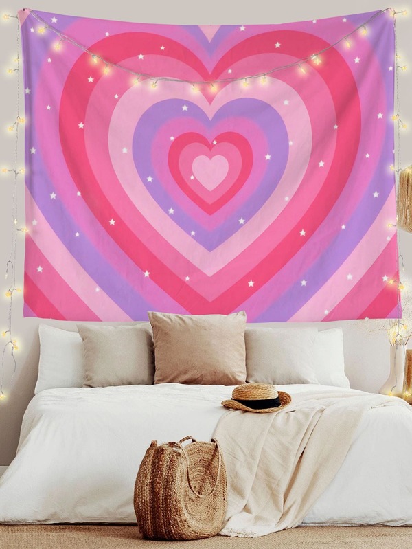 Heart Pattern Tapestry SHEIN USA