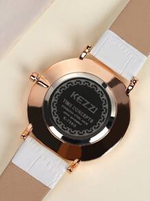 KEZZI Đồng hồ thạch anh tay tròn - trắng - Xem 5