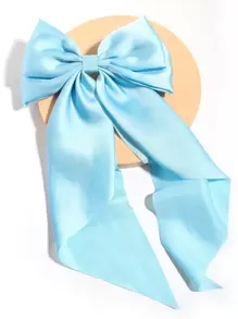 1 chiếc kẹp tóc nơ lớn bằng lụa satin, phụ kiện tóc thanh lịch, thích hợp sử dụng hàng ngày, ngày Valentine, kẹp tóc, kẹp càng cua, đồ dùng học tập, đại học, nơ, dễ thương, sang trọng, trang phục mùa đông cho nữ, phụ kiện tóc, ghim cài tóc - Màu xanh nhạt - Xem 4