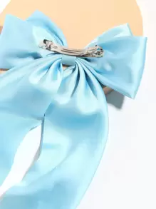 1 chiếc kẹp tóc nơ lớn bằng lụa satin, phụ kiện tóc thanh lịch, thích hợp sử dụng hàng ngày, ngày Valentine, kẹp tóc, kẹp càng cua, đồ dùng học tập, đại học, nơ, dễ thương, sang trọng, trang phục mùa đông cho nữ, phụ kiện tóc, ghim cài tóc - Màu xanh nhạt - Xem 5