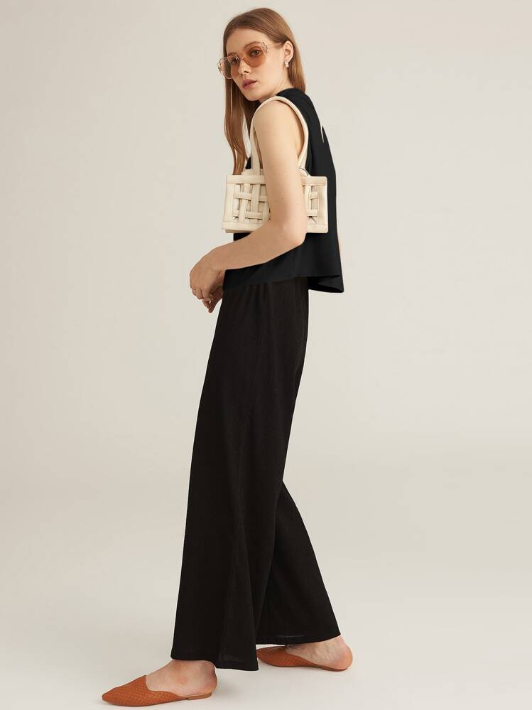 MOTF PREMIUM 粘膠纖維小高領無袖上衣 - 黑色 - 查看 2