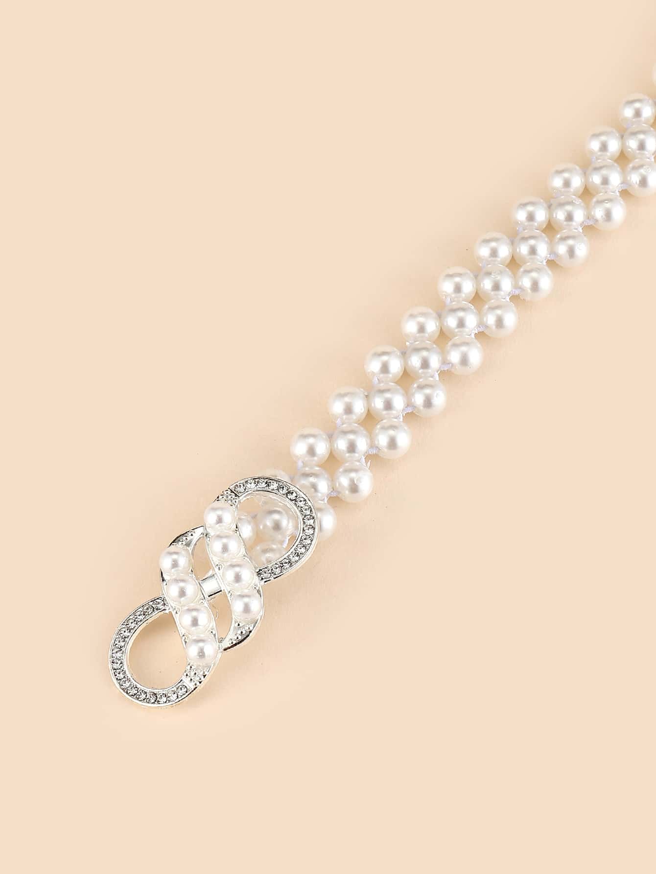 波西米亚风格仿珍珠双串珠女式腰带，适合连衣裙、优雅夏季、秋季、万圣节 - 白色 - 查看 3