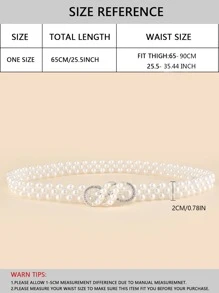 波西米亚风格仿珍珠双串珠女式腰带，适合连衣裙、优雅夏季、秋季、万圣节 - 白色 - 查看 4