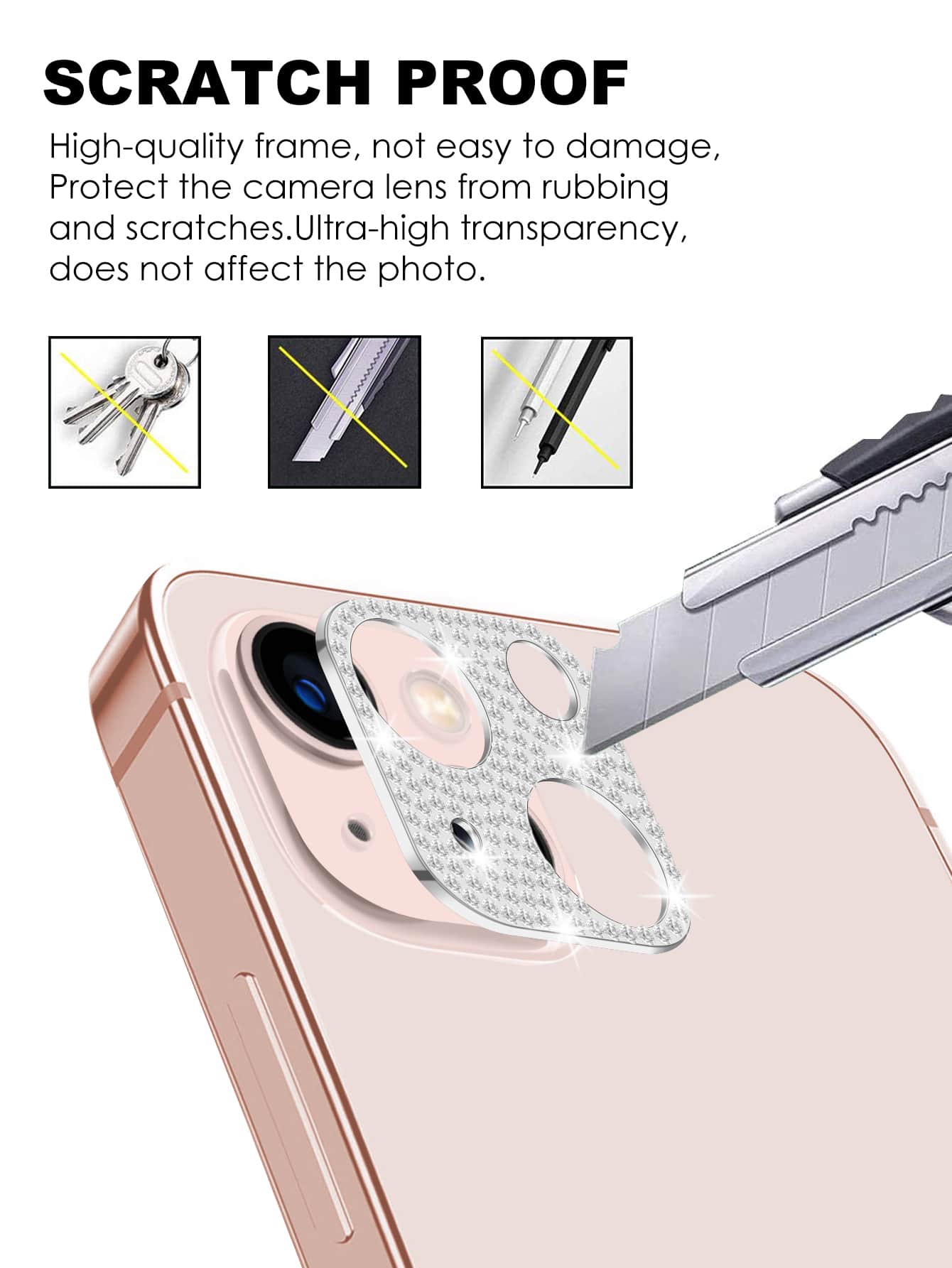 1 片银色闪光智能手机镜头保护膜 - 銀色 - 查看 5