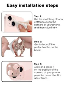 1 miếng phim bảo vệ ống kính lấp lánh màu bạc cho điện thoại thông minh - Bạc - Xem 4