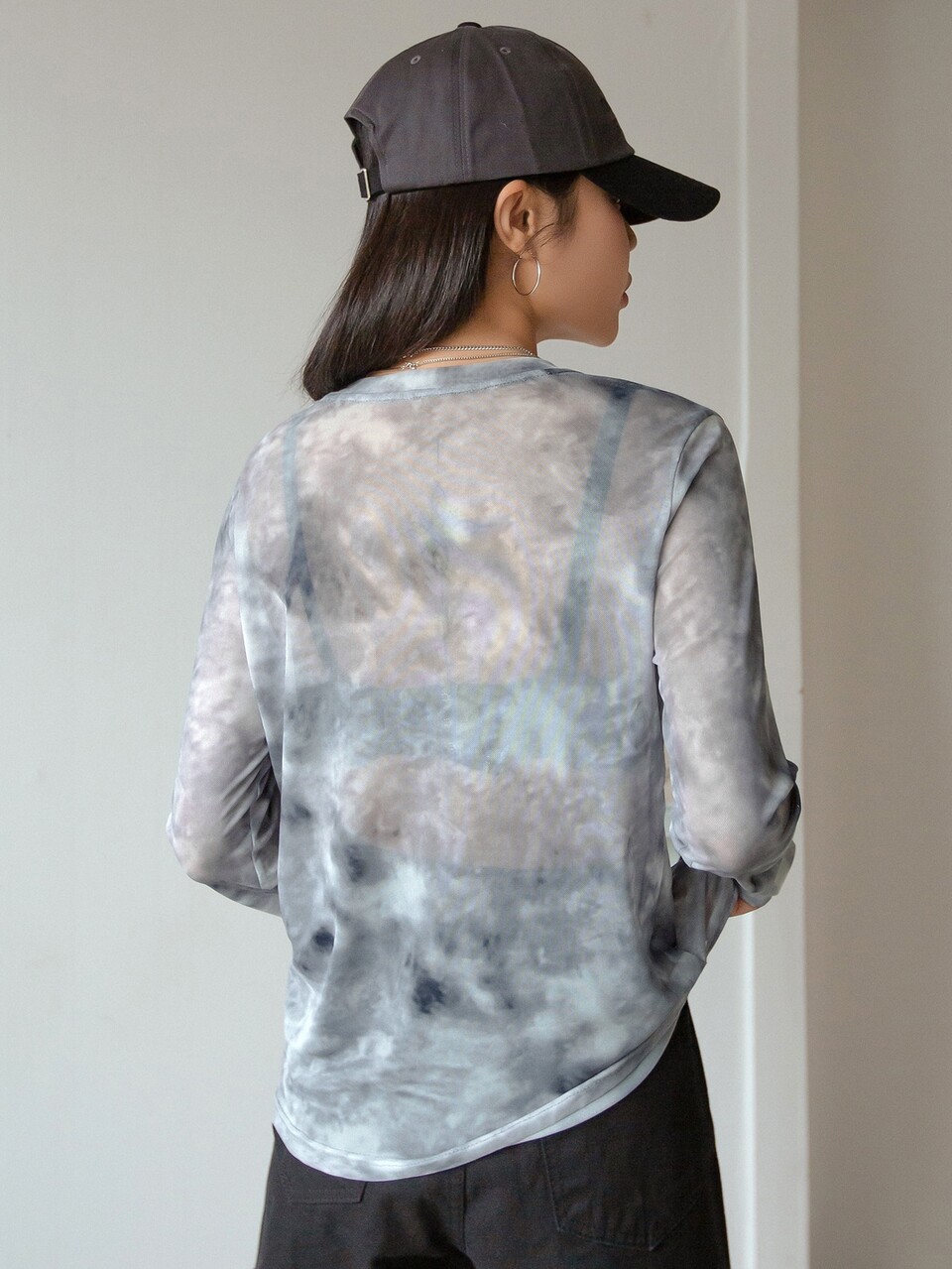 Tie Dye Mesh Top Without Bra