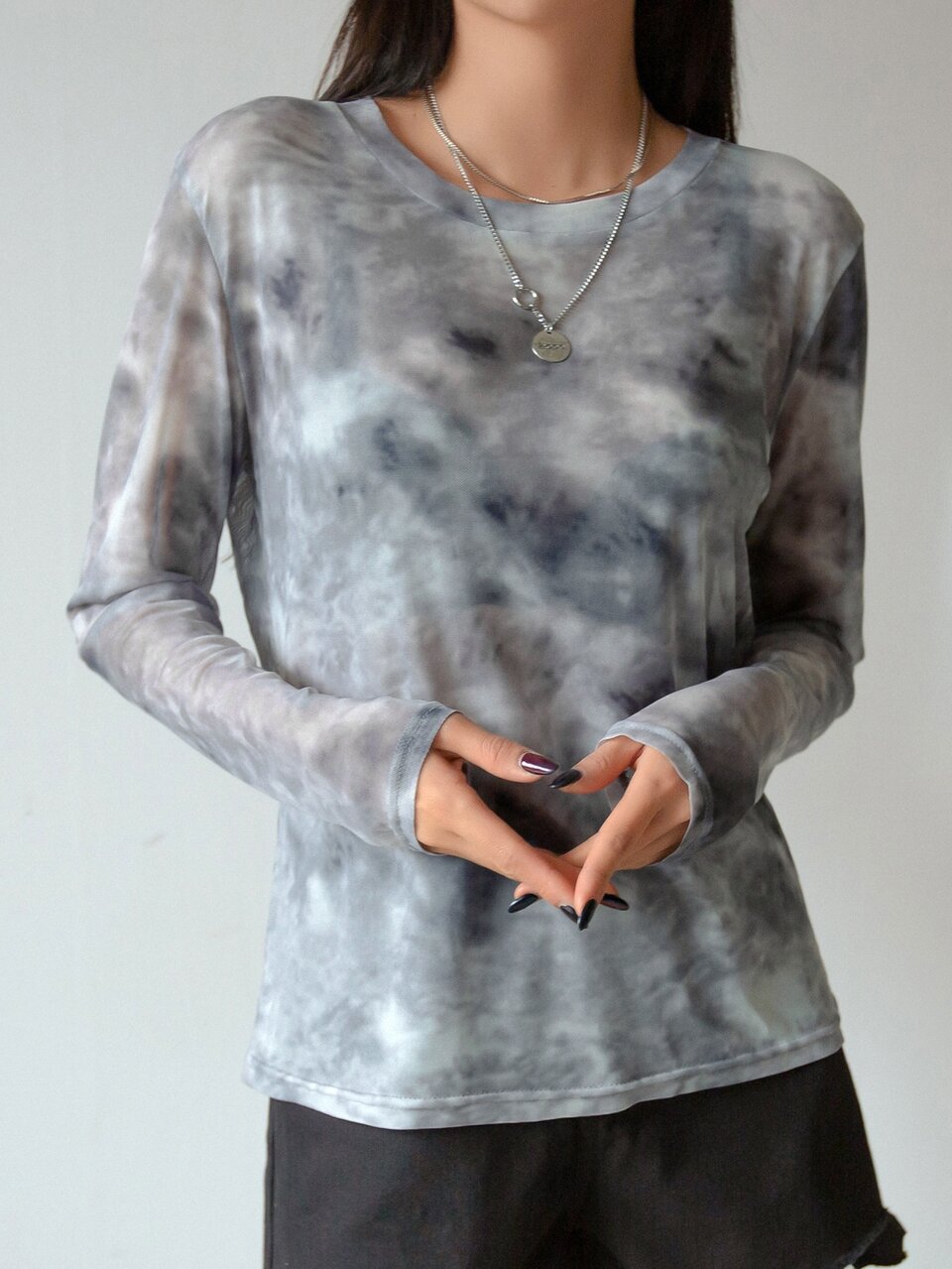 Tie Dye Mesh Top Without Bra