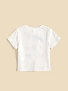 SHEIN Tops con gái lớn Tim Giải trí - trắng - Xem 2