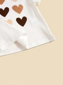 SHEIN Tops con gái lớn Tim Giải trí - trắng - Xem 4