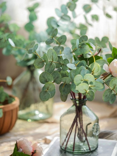 1 rama de Eucalipto artificial de 50cm, rama de eucalipto falsa para decoración del hogar, plantas falsas, decoración de otoño, habitación, escritorio, jardín, decoración de la habitación, Día de San Valentín, regalo