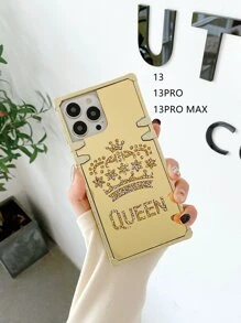 1 Ốp lưng điện thoại tráng gương đính đá Rhinestone tương thích với iPhone 13 - Vàng - Xem 8