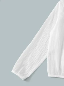 SHEIN 男孩拉鍊開襟連帽半透明夾克 - 白色 - 查看 4