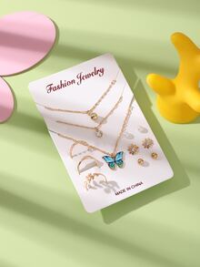 12入組女孩人造珍珠裝飾首飾套裝