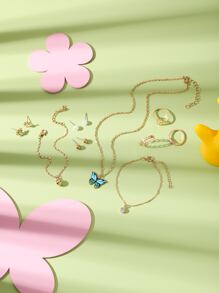 12入組女孩人造珍珠裝飾首飾套裝