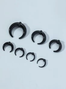 7pcs/Set Fashionable Transparent Invisible Acrylic Stretching Earplug Horn Shaped Ear Gauges