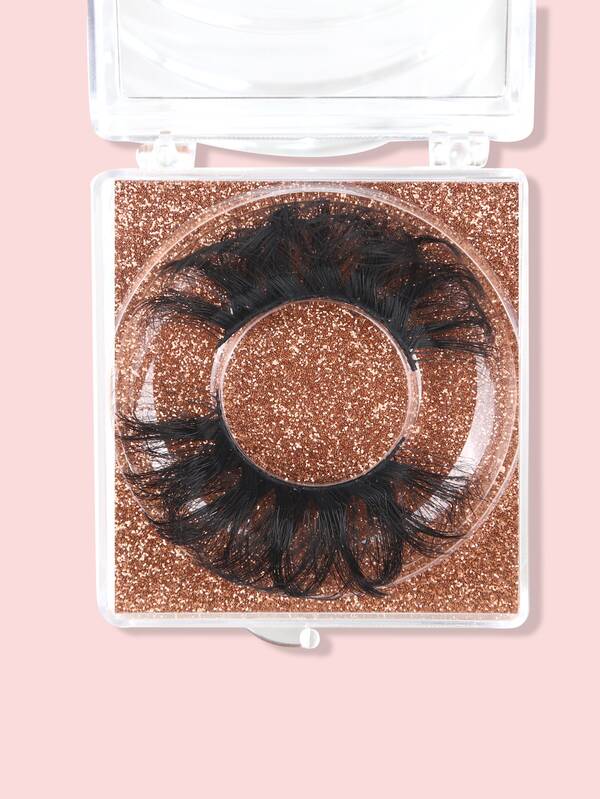 Gene false voluminizate, o singură pereche de gene rulote încrucișate rusești de 18 mm lungime