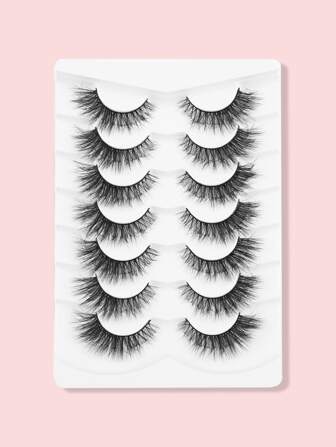 Cat Eye False Eyelashes, 7 pairs 13mm messy cross-imitation short eyelashes
