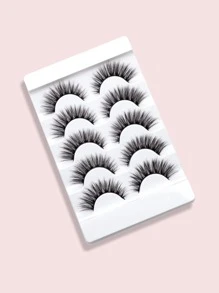 5pairs Full false lashes Tail Elongated 15mm Volumized Eyelashes False Eyelashes - Black - View 2