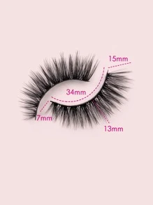 5pairs Full false lashes Tail Elongated 15mm Volumized Eyelashes False Eyelashes - Black - View 4