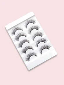 Full Hàng Mi Giả 5 Đôi Giả Chồn Hàng Mi Đuôi Thon Dài Chéo Lông Mi Giả Cho Nữ Mẹ Vợ Em Gái Teen Girl người Bạn - màu đen - Xem 2