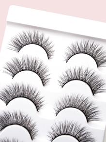 Full Hàng Mi Giả 5 Đôi Giả Chồn Hàng Mi Đuôi Thon Dài Chéo Lông Mi Giả Cho Nữ Mẹ Vợ Em Gái Teen Girl người Bạn - màu đen - Xem 5