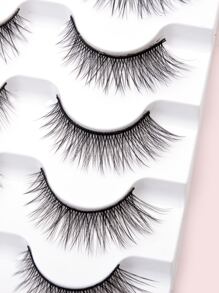Full Hàng Mi Giả 5 Đôi Giả Chồn Hàng Mi Đuôi Thon Dài Chéo Lông Mi Giả Cho Nữ Mẹ Vợ Em Gái Teen Girl người Bạn - màu đen - Xem 6