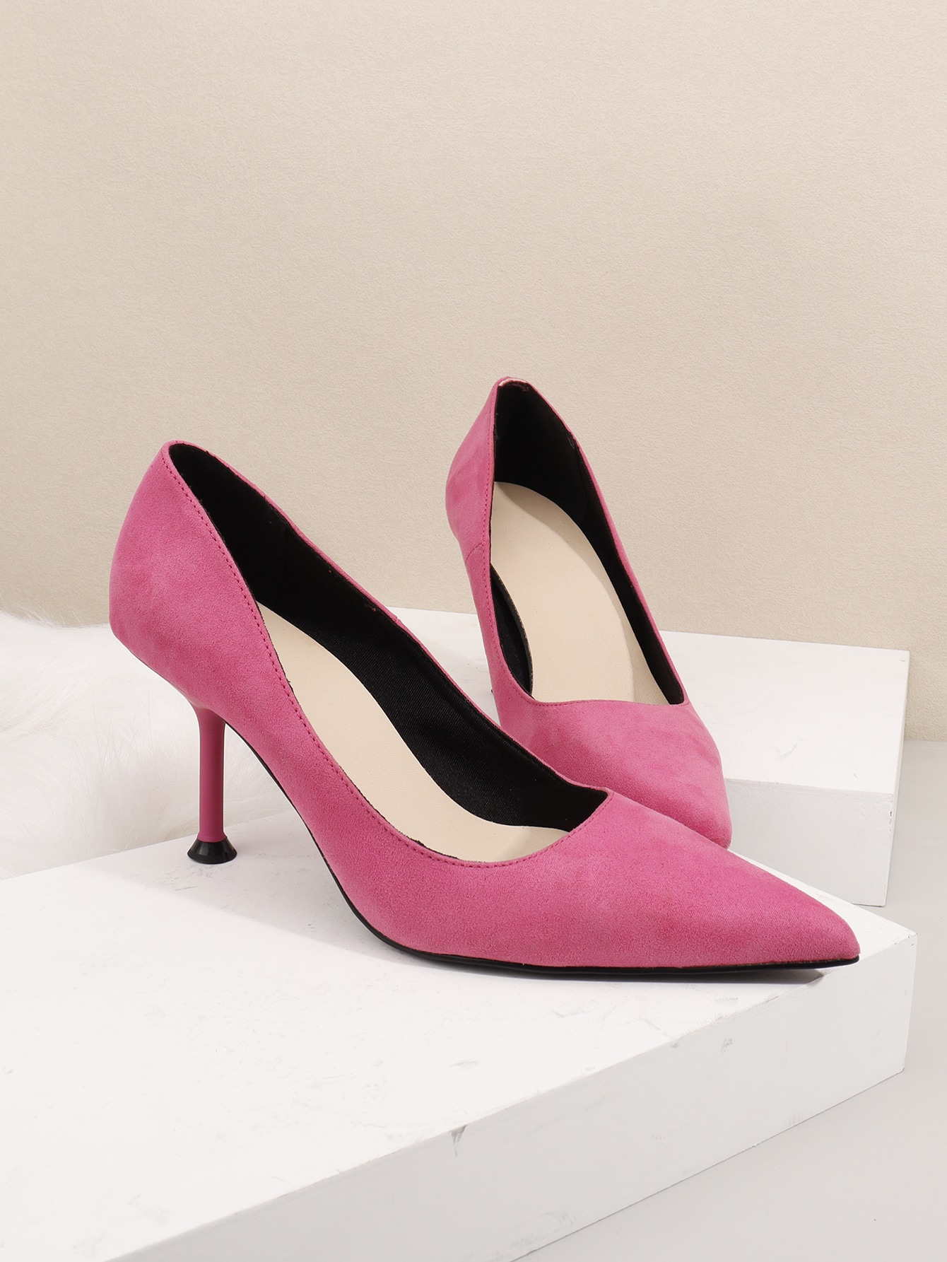 Zapatos de tacón de punta de ante | Mode de Mujer | SHEIN España
