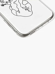 愛心圖案透明手機殼