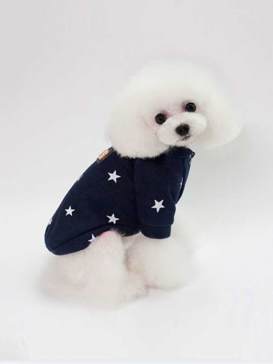 Star Print Pet Coat - Màu xanh hải quân - Xem 1