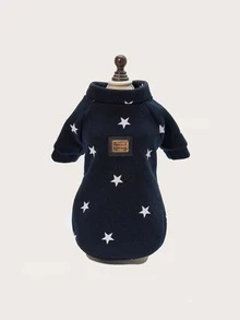 Star Print Pet Coat - Màu xanh hải quân - Xem 2