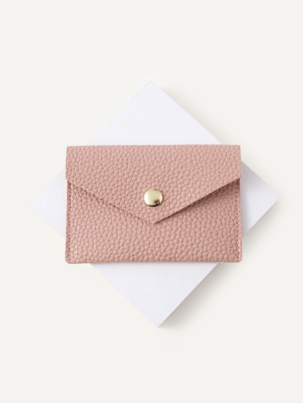 Litchi Embossed Snap Button Lightweight Portable Card ID Card White-Collar Workers For Female For Holiday For Anniversary For Birthday Gift Accessories Gift Present Gifts For Teachers Hot Pink Purse Card Holder Card Holder Wallet Business Card Holder Credit Card Holder Card Holder Women For Women Mini Wallet Card Wallet