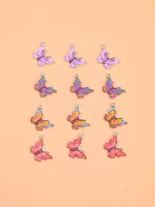 12 cái Mặt dây chuyền tự làm bướm - Nhiều màu - Xem 1