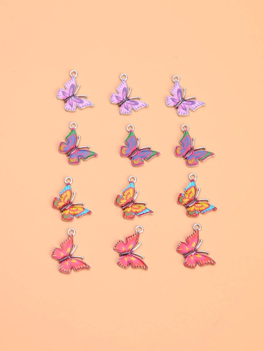 12 cái Mặt dây chuyền tự làm bướm - Nhiều màu - Xem 1