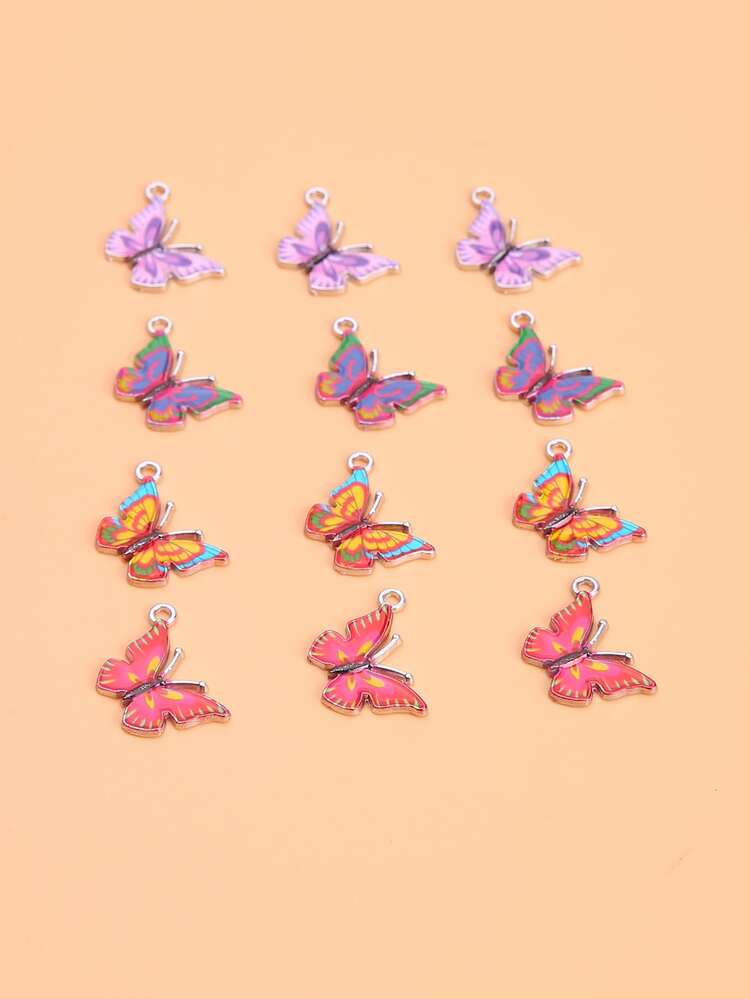 12 cái Mặt dây chuyền tự làm bướm - Nhiều màu - Xem 2