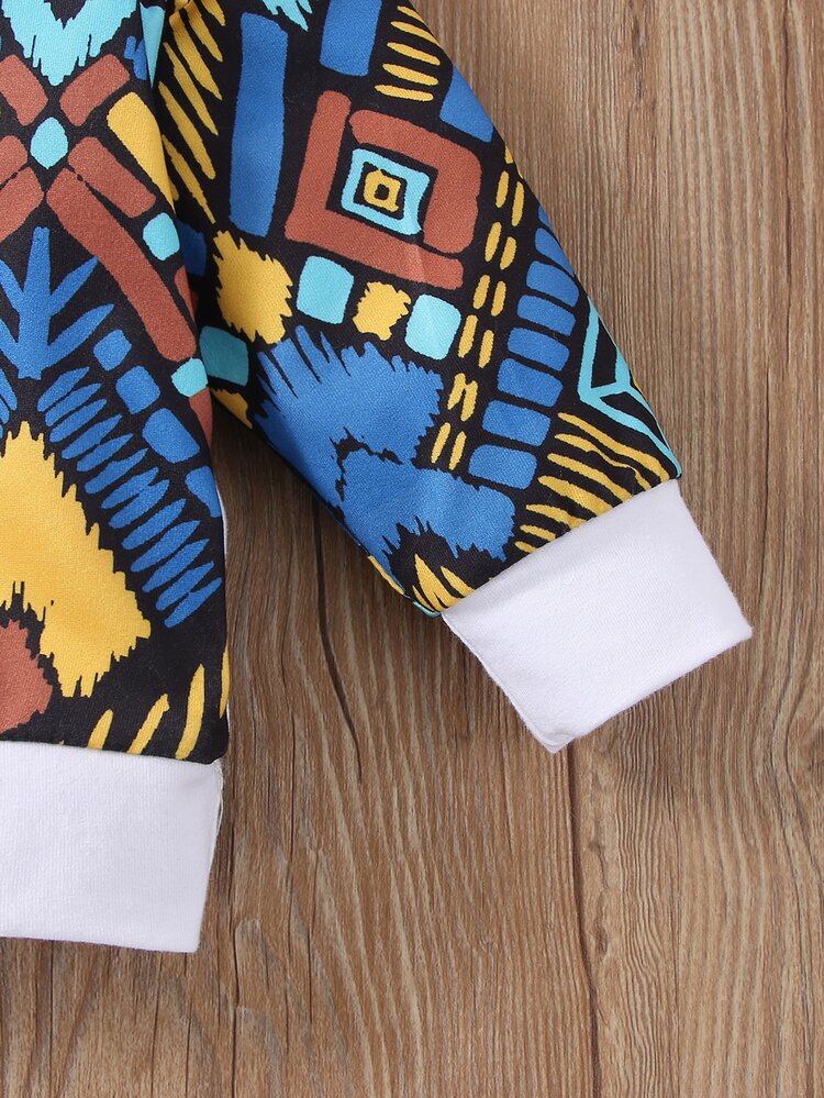 Bebé niño Pantalones deportivos con sudadera con estampado de dibujo - Multicolor - Añade 4